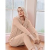 image:imageEkouaer Pajamas Womens Long Sleeve Sleepwear Soft Button Down Loungewear Pjs Lounge Set Nightwear XSXXLKhaki