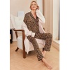 image:imageEkouaer Pajamas Womens Long Sleeve Sleepwear Soft Button Down Loungewear Pjs Lounge Set Nightwear XSXXLLeopard