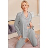image:imageEkouaer Pajamas Womens Long Sleeve Sleepwear Soft Button Down Loungewear Pjs Lounge Set Nightwear XSXXLLight Grey