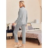 image:imageEkouaer Pajamas Womens Long Sleeve Sleepwear Soft Button Down Loungewear Pjs Lounge Set Nightwear XSXXLLight Grey