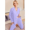 image:imageEkouaer Pajamas Womens Long Sleeve Sleepwear Soft Button Down Loungewear Pjs Lounge Set Nightwear XSXXLLilac