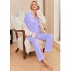 image:imageEkouaer Pajamas Womens Long Sleeve Sleepwear Soft Button Down Loungewear Pjs Lounge Set Nightwear XSXXLLilac