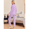 image:imageEkouaer Pajamas Womens Long Sleeve Sleepwear Soft Button Down Loungewear Pjs Lounge Set Nightwear XSXXLLilac With White Dots