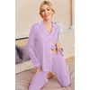 image:imageEkouaer Pajamas Womens Long Sleeve Sleepwear Soft Button Down Loungewear Pjs Lounge Set Nightwear XSXXLLilac With White Dots