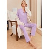 image:imageEkouaer Pajamas Womens Long Sleeve Sleepwear Soft Button Down Loungewear Pjs Lounge Set Nightwear XSXXLLilac With White Dots