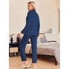 image:imageEkouaer Pajamas Womens Long Sleeve Sleepwear Soft Button Down Loungewear Pjs Lounge Set Nightwear XSXXLNavy Blue