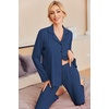 image:imageEkouaer Pajamas Womens Long Sleeve Sleepwear Soft Button Down Loungewear Pjs Lounge Set Nightwear XSXXLNavy Blue