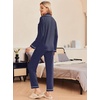 image:imageEkouaer Pajamas Womens Long Sleeve Sleepwear Soft Button Down Loungewear Pjs Lounge Set Nightwear XSXXLNavy With White Dots