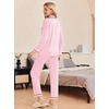 image:imageEkouaer Pajamas Womens Long Sleeve Sleepwear Soft Button Down Loungewear Pjs Lounge Set Nightwear XSXXLPink