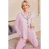 image:imageEkouaer Pajamas Womens Long Sleeve Sleepwear Soft Button Down Loungewear Pjs Lounge Set Nightwear XSXXLPink With Black Dots