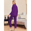 image:imageEkouaer Pajamas Womens Long Sleeve Sleepwear Soft Button Down Loungewear Pjs Lounge Set Nightwear XSXXLPurple