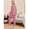 image:imageEkouaer Pajamas Womens Long Sleeve Sleepwear Soft Button Down Loungewear Pjs Lounge Set Nightwear XSXXLPurple Red