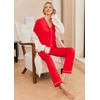 image:imageEkouaer Pajamas Womens Long Sleeve Sleepwear Soft Button Down Loungewear Pjs Lounge Set Nightwear XSXXLRed