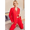 image:imageEkouaer Pajamas Womens Long Sleeve Sleepwear Soft Button Down Loungewear Pjs Lounge Set Nightwear XSXXLRed