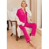 image:imageEkouaer Pajamas Womens Long Sleeve Sleepwear Soft Button Down Loungewear Pjs Lounge Set Nightwear XSXXLRose