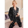 image:imageEkouaer Pajamas Womens Long Sleeve Sleepwear Soft Button Down Loungewear Pjs Lounge Set Nightwear XSXXLStars Pattern  Black