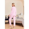 image:imageEkouaer Pajamas Womens Long Sleeve Sleepwear Soft Button Down Loungewear Pjs Lounge Set Nightwear XSXXLStriped Pink