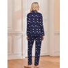 image:imageEkouaer Pajamas Womens Long Sleeve Sleepwear Soft Button Down Loungewear Pjs Lounge Set Nightwear XSXXLTeddy Navy