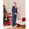 image:imageEkouaer Pajamas Womens Long Sleeve Sleepwear Soft Button Down Loungewear Pjs Lounge Set Nightwear XSXXLTeddy Navy