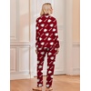 image:imageEkouaer Pajamas Womens Long Sleeve Sleepwear Soft Button Down Loungewear Pjs Lounge Set Nightwear XSXXLTeddy Wine