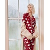 image:imageEkouaer Pajamas Womens Long Sleeve Sleepwear Soft Button Down Loungewear Pjs Lounge Set Nightwear XSXXLTeddy Wine