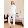 image:imageEkouaer Pajamas Womens Long Sleeve Sleepwear Soft Button Down Loungewear Pjs Lounge Set Nightwear XSXXLWhite