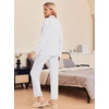 image:imageEkouaer Pajamas Womens Long Sleeve Sleepwear Soft Button Down Loungewear Pjs Lounge Set Nightwear XSXXLWhite With Black Dots