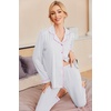 image:imageEkouaer Pajamas Womens Long Sleeve Sleepwear Soft Button Down Loungewear Pjs Lounge Set Nightwear XSXXLWhite With Black Dots
