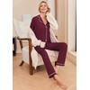 image:imageEkouaer Pajamas Womens Long Sleeve Sleepwear Soft Button Down Loungewear Pjs Lounge Set Nightwear XSXXLWine Red