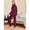 image:imageEkouaer Pajamas Womens Long Sleeve Sleepwear Soft Button Down Loungewear Pjs Lounge Set Nightwear XSXXLWine Red