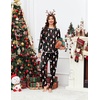image:imageEkouaer Pajamas Womens Long Sleeve Sleepwear with Long Pants Soft Loungewear Pj Set SXXLBlack With Santa Claus