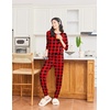 image:imageEkouaer Pajamas Womens Long Sleeve Sleepwear with Long Pants Soft Loungewear Pj Set SXXLBlack and Red Plaid