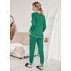 image:imageEkouaer Pajamas Womens Long Sleeve Sleepwear with Long Pants Soft Loungewear Pj Set SXXLBright Green