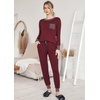 image:imageEkouaer Pajamas Womens Long Sleeve Sleepwear with Long Pants Soft Loungewear Pj Set SXXLCherry Red