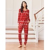 image:imageEkouaer Pajamas Womens Long Sleeve Sleepwear with Long Pants Soft Loungewear Pj Set SXXLChristmas Reindeer on Red