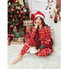 image:imageEkouaer Pajamas Womens Long Sleeve Sleepwear with Long Pants Soft Loungewear Pj Set SXXLChristmas Reindeer on Red