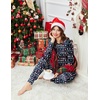 image:imageEkouaer Pajamas Womens Long Sleeve Sleepwear with Long Pants Soft Loungewear Pj Set SXXLChristmas Santa on Navy