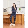 image:imageEkouaer Pajamas Womens Long Sleeve Sleepwear with Long Pants Soft Loungewear Pj Set SXXLChristmas Santa on Navy