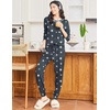 image:imageEkouaer Pajamas Womens Long Sleeve Sleepwear with Long Pants Soft Loungewear Pj Set SXXLDeep Grey White Star