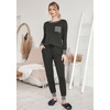 image:imageEkouaer Pajamas Womens Long Sleeve Sleepwear with Long Pants Soft Loungewear Pj Set SXXLGrey