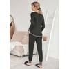 image:imageEkouaer Pajamas Womens Long Sleeve Sleepwear with Long Pants Soft Loungewear Pj Set SXXLGrey