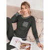 image:imageEkouaer Pajamas Womens Long Sleeve Sleepwear with Long Pants Soft Loungewear Pj Set SXXLGrey