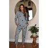 image:imageEkouaer Pajamas Womens Long Sleeve Sleepwear with Long Pants Soft Loungewear Pj Set SXXLGrey Black Star