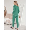 image:imageEkouaer Pajamas Womens Long Sleeve Sleepwear with Long Pants Soft Loungewear Pj Set SXXLMint Green