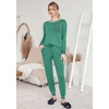 image:imageEkouaer Pajamas Womens Long Sleeve Sleepwear with Long Pants Soft Loungewear Pj Set SXXLMint Green