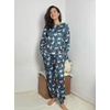 image:imageEkouaer Pajamas Womens Long Sleeve Sleepwear with Long Pants Soft Loungewear Pj Set SXXLNavy Cats