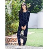 image:imageEkouaer Pajamas Womens Long Sleeve Sleepwear with Long Pants Soft Loungewear Pj Set SXXLNavy Stars