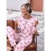 image:imageEkouaer Pajamas Womens Long Sleeve Sleepwear with Long Pants Soft Loungewear Pj Set SXXLPink Bow