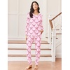 image:imageEkouaer Pajamas Womens Long Sleeve Sleepwear with Long Pants Soft Loungewear Pj Set SXXLPink Bow