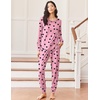 image:imageEkouaer Pajamas Womens Long Sleeve Sleepwear with Long Pants Soft Loungewear Pj Set SXXLPink Hearts